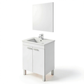 Ensemble de meubles de salle de bain, avec portes, coloris blanc, pour la salle de bain