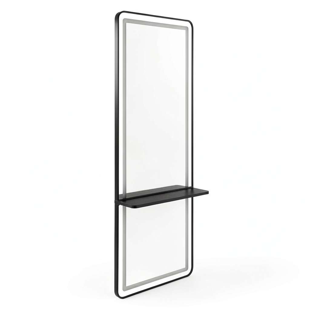 Miroir, en aluminium, coloris noir, 17 x 65 x 177 cm, pour l¡¯entr¨¦e ou la chambre