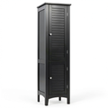 Armoire, avec rangement, avec portes, avec dispositif anti-basculement, 38 x 38 x 160 cm, coloris noir, pour la chambre