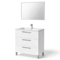 Ensemble de meubles de salle de bain, avec tiroirs, 80 x 86 x 45 cm, coloris blanc, pour la salle de bain