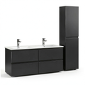 Ensemble de meubles de salle de bain, coloris noir, pour la salle de bain