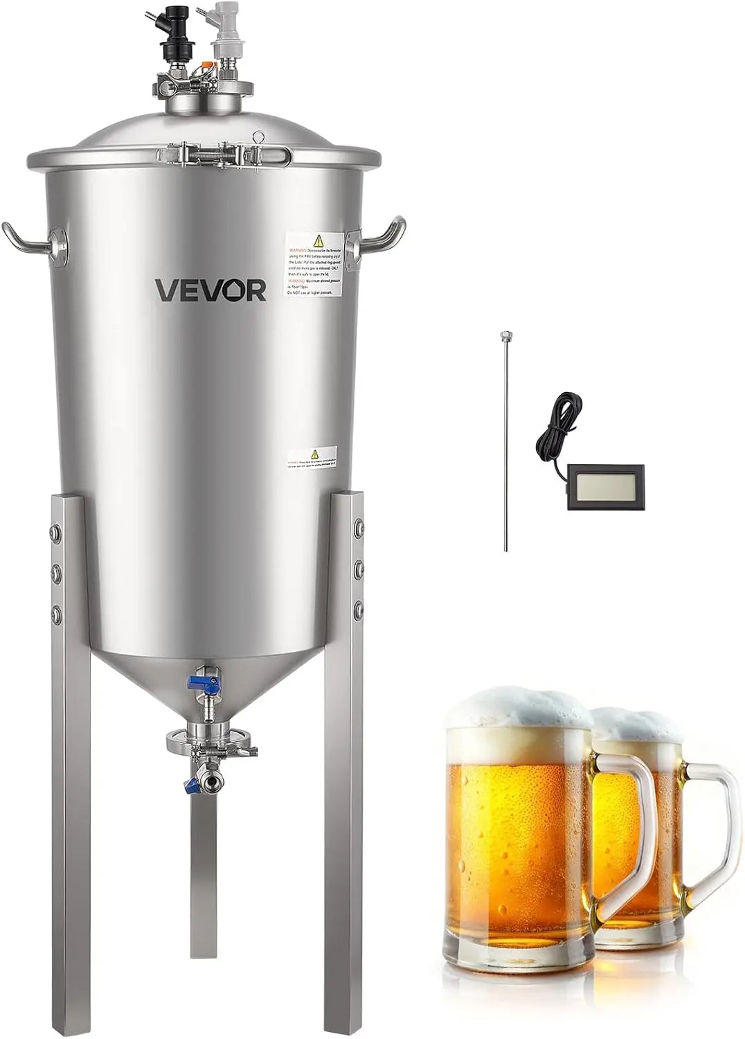 VEVOR appareil de fermentation – 30 L, argenté