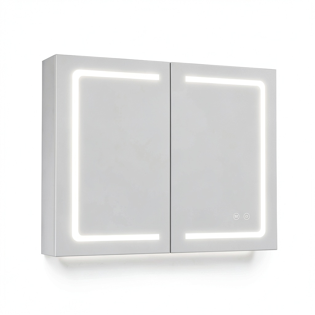 Armoire, r¨¦glable, avec ¨¦clairage LED, avec prise int¨¦gr¨¦e, 80 x 60 cm, pour la chambre