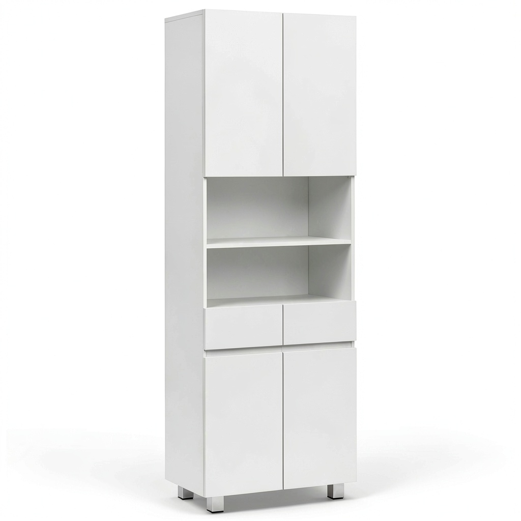 Armoire, r¨¦glable, avec rangement, avec tiroirs, coloris blanc, 30 x 60 x 180 cm, pour la chambre
