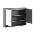 Armoire, en panneaux de bois, coloris gris, pour la chambre