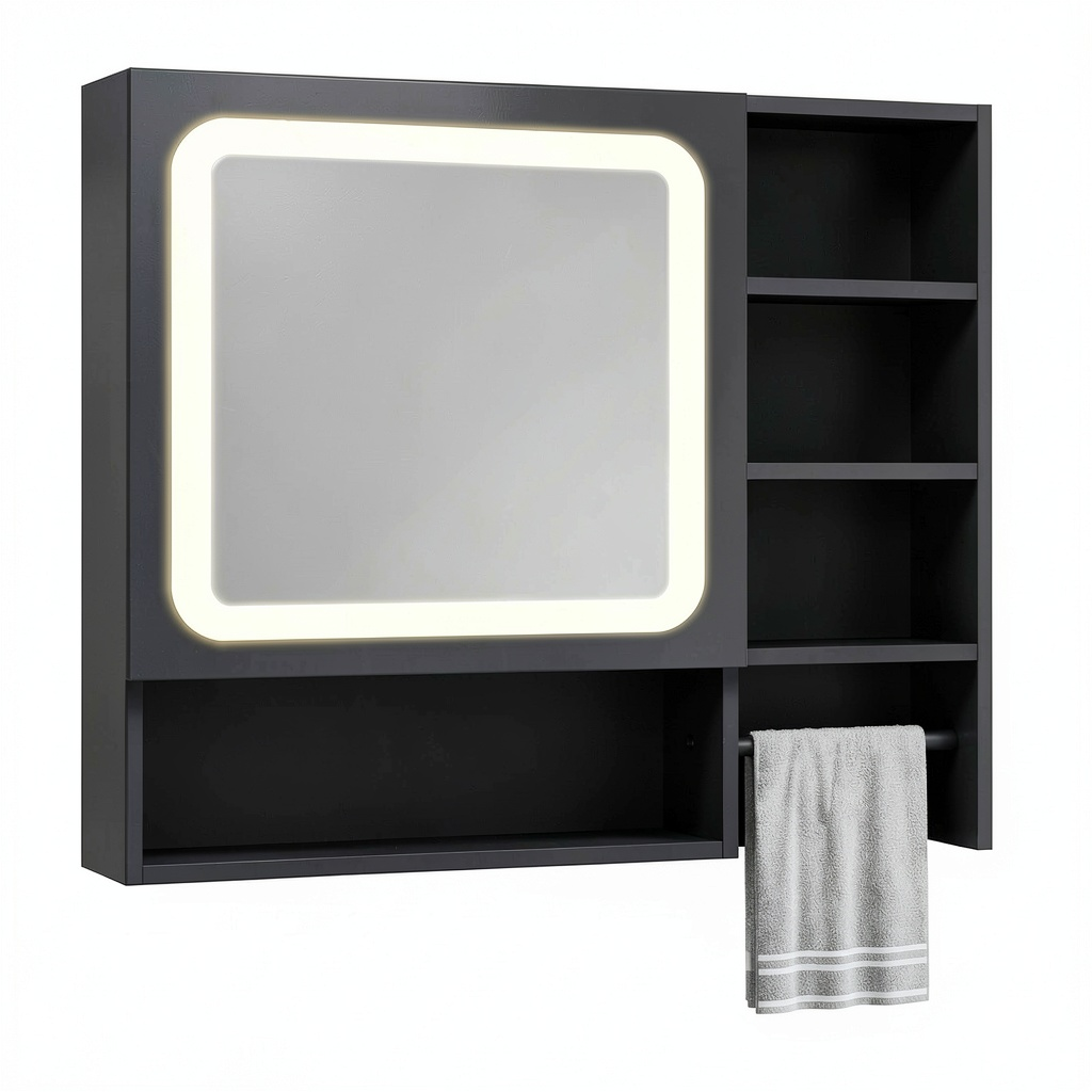 Armoire, r¨¦glable, avec ¨¦tag¨¨res, coloris noir, 80 x 60 cm, pour la chambre