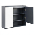 Armoire, en panneaux de bois, coloris gris, 80 x 15 x 60 cm, pour la chambre