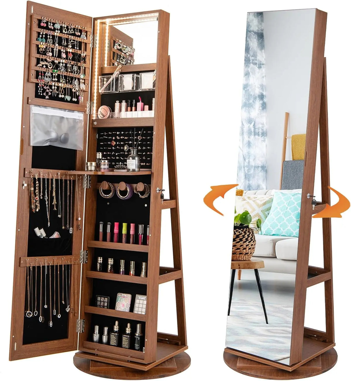 COSTWAY meuble de rangement – marron
