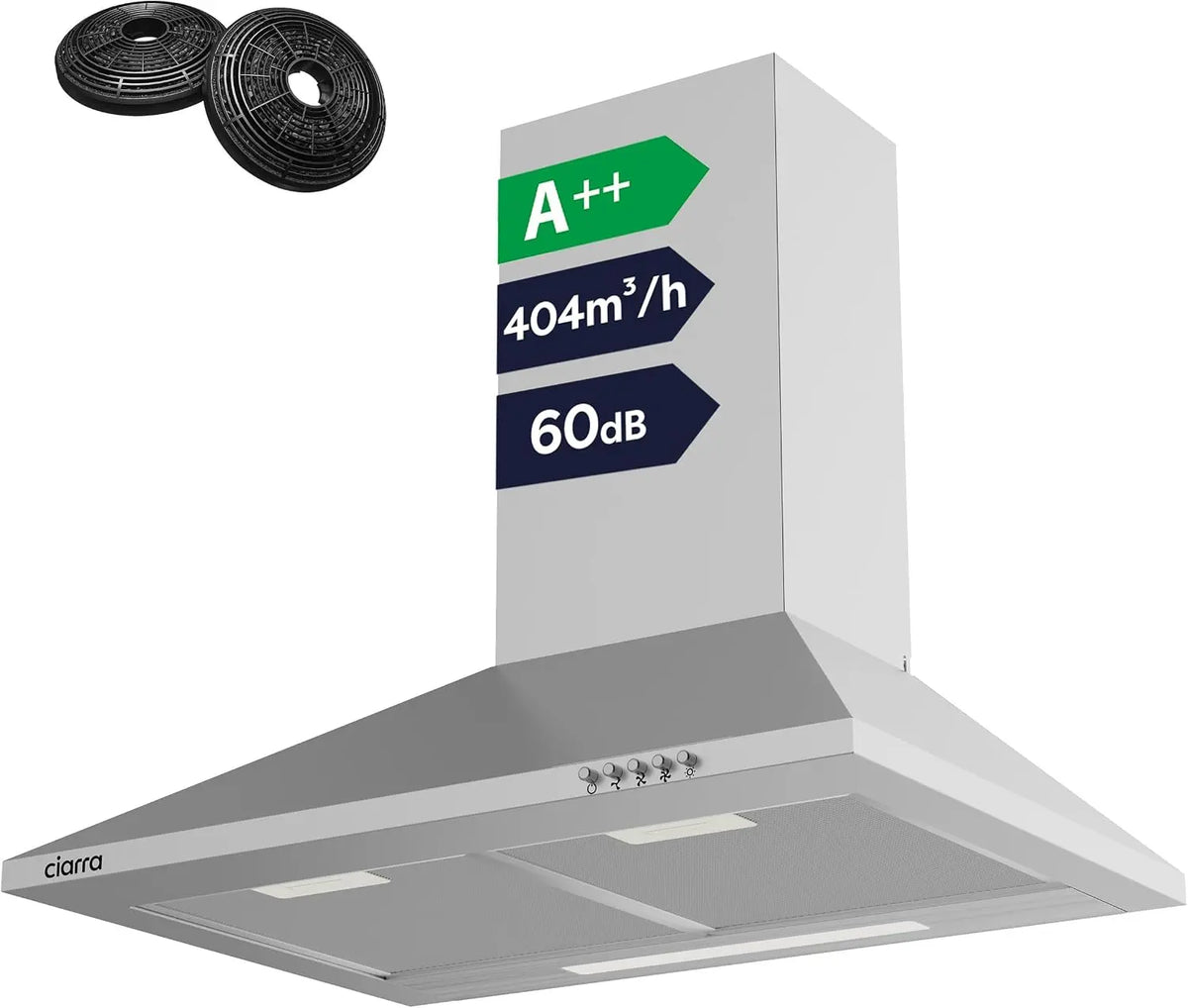 CIARRA hotte aspirante CBCS6201 – argenté