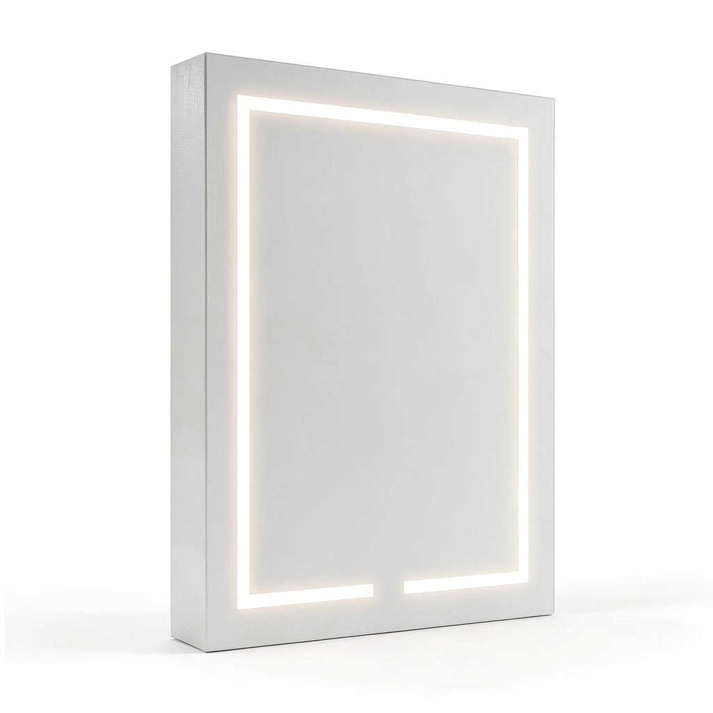 Armoire, avec ¨¦tag¨¨res, avec ¨¦clairage LED, avec prise int¨¦gr¨¦e, coloris blanc, 60 x 80 cm, pour la chambre