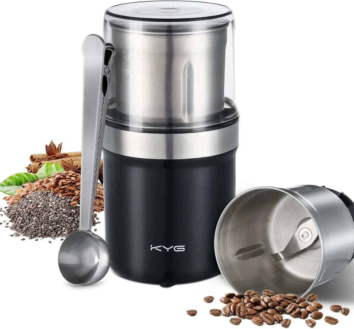 Moulin à café – électrique, 300W, argenté