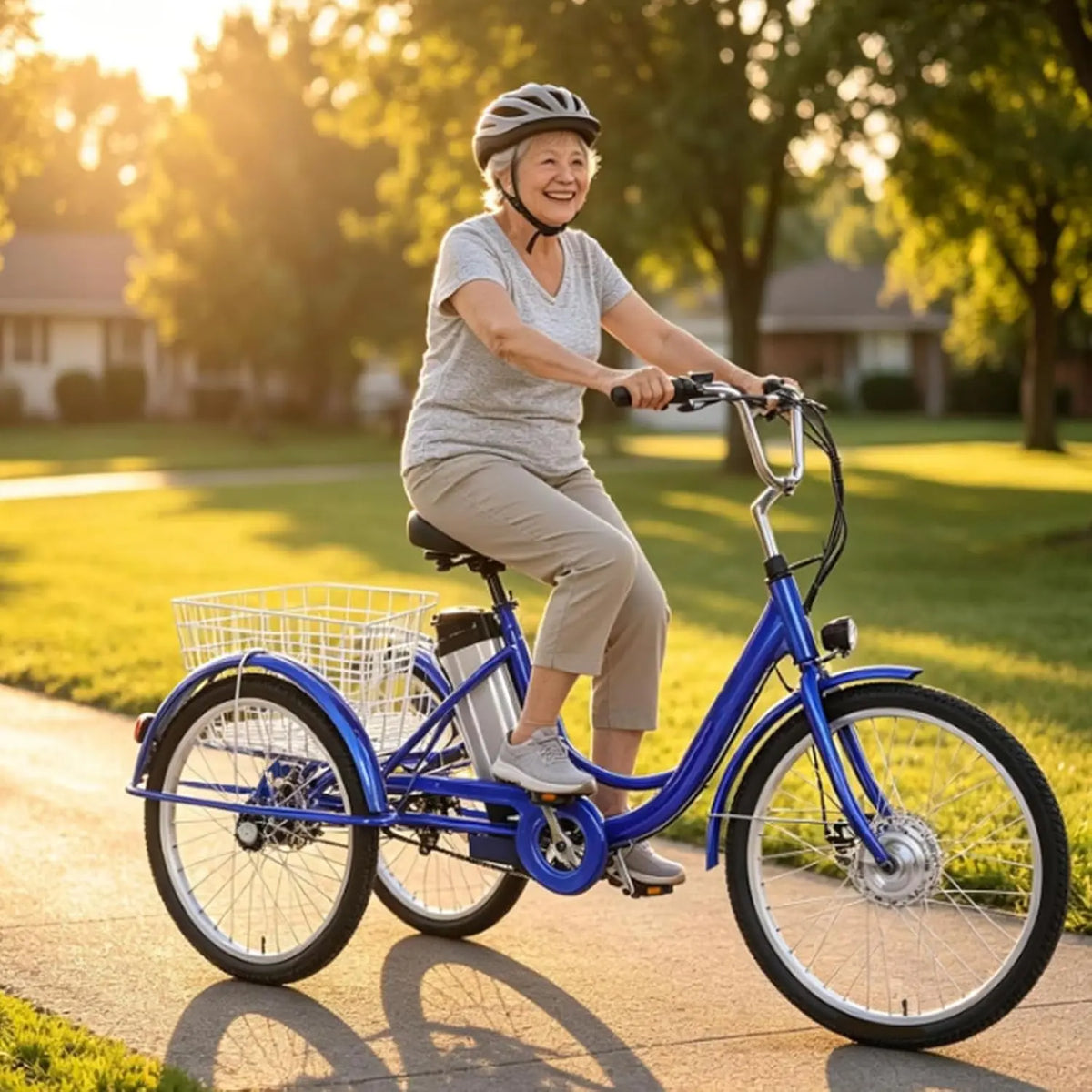 BCBKD tricycle – électrique, 24 Pouces, 36V, 12Ah, bleu