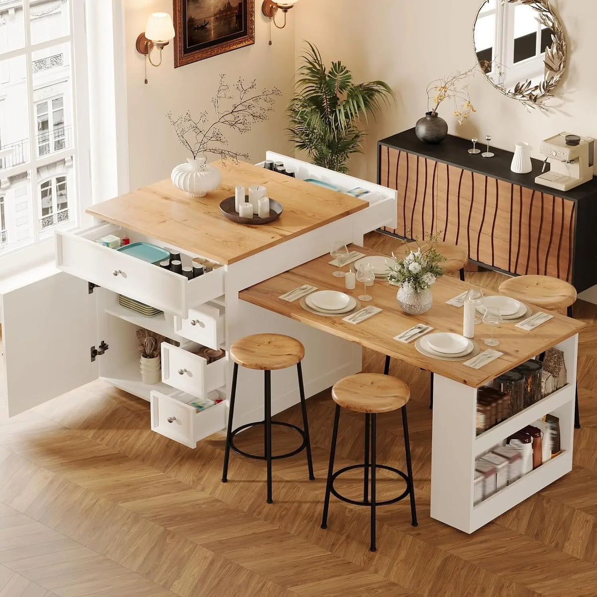 YEHTOKHOME îlot de cuisine – blanc