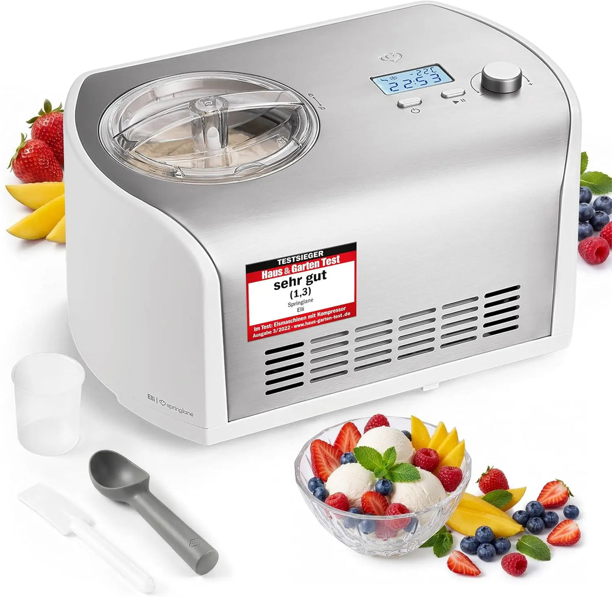 SPRINGLANE sorbetière – 135 W, 1,2 L, argenté