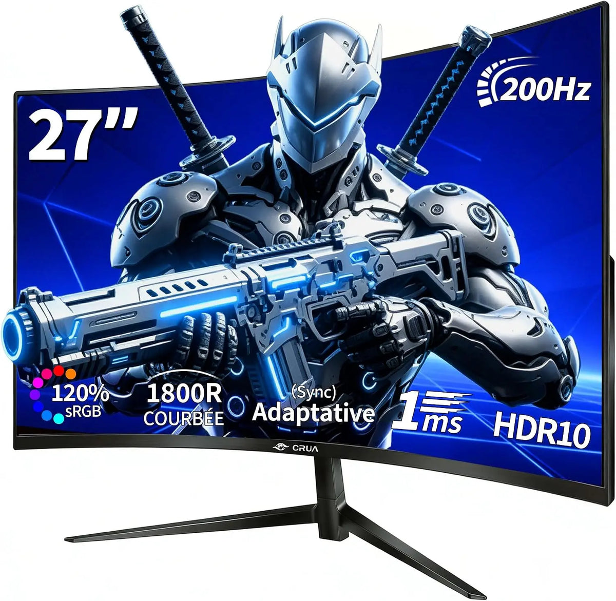 CRUA écran 1080P 1800R – 27 Pouces, 200 Hz